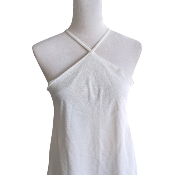 NWT Lulu's White Halter Mini Dress Cross Front Straps Open Back Size Small - Picture 8 of 11